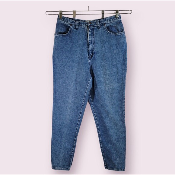 Vintage VENEZIA High Waisted Jeans Size 18 Ankle Snaps Mom Tapered Denim - Picture 1 of 10